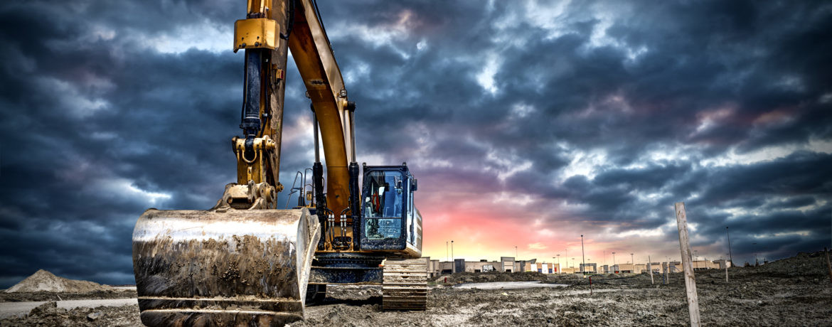 Excavator machinery at construction site